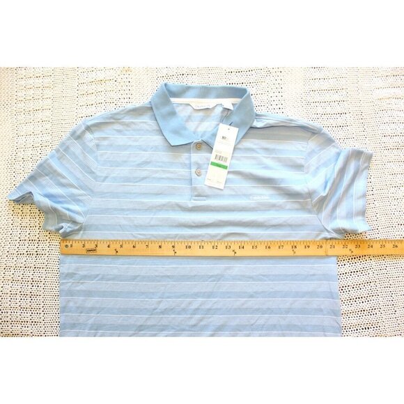 NWT Calvin Klein Allure Blue Striped Men's Polo T Shirt Short Sleeve Size Large - Picture 2 of 10